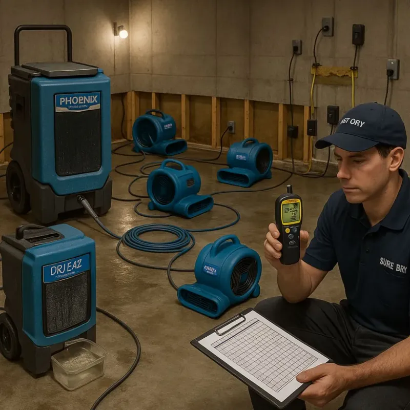 Structural Drying and Dehumidification process in Springhill, LA